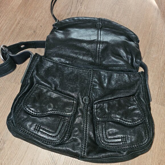 Lucky Brand Handbags - Lucky Brand Leather Black Over-the-Shoulder Bag